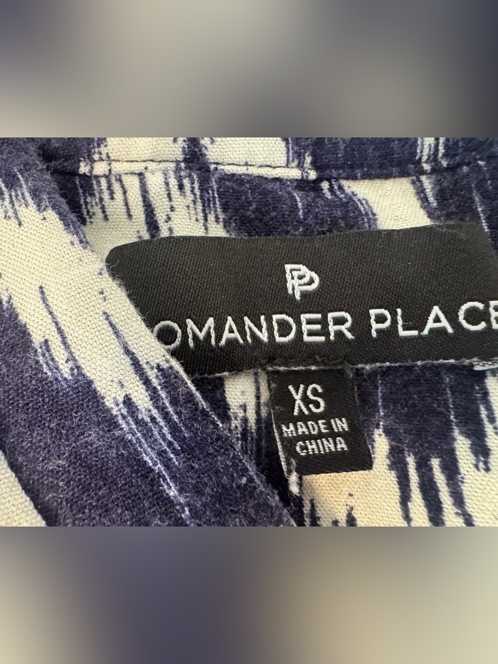 Tuckernuck Pomander Place Navy Ikat Kenzo Dress Empire Waist Swing Tiered XS - Picture 10 of 13